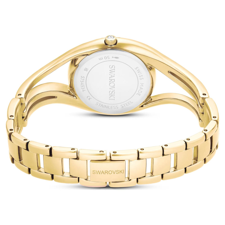 Hyperbola bangle watch Swiss Made, Metal bracelet, Gold tone, Gold-tone finish